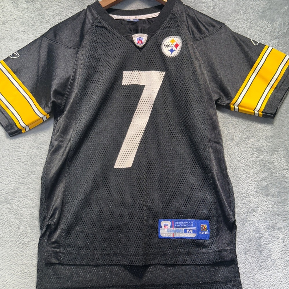 Reebok Pittsburgh Steelers Ben Roethlisberger 10-12 Jersey Kids Medium Black NFL